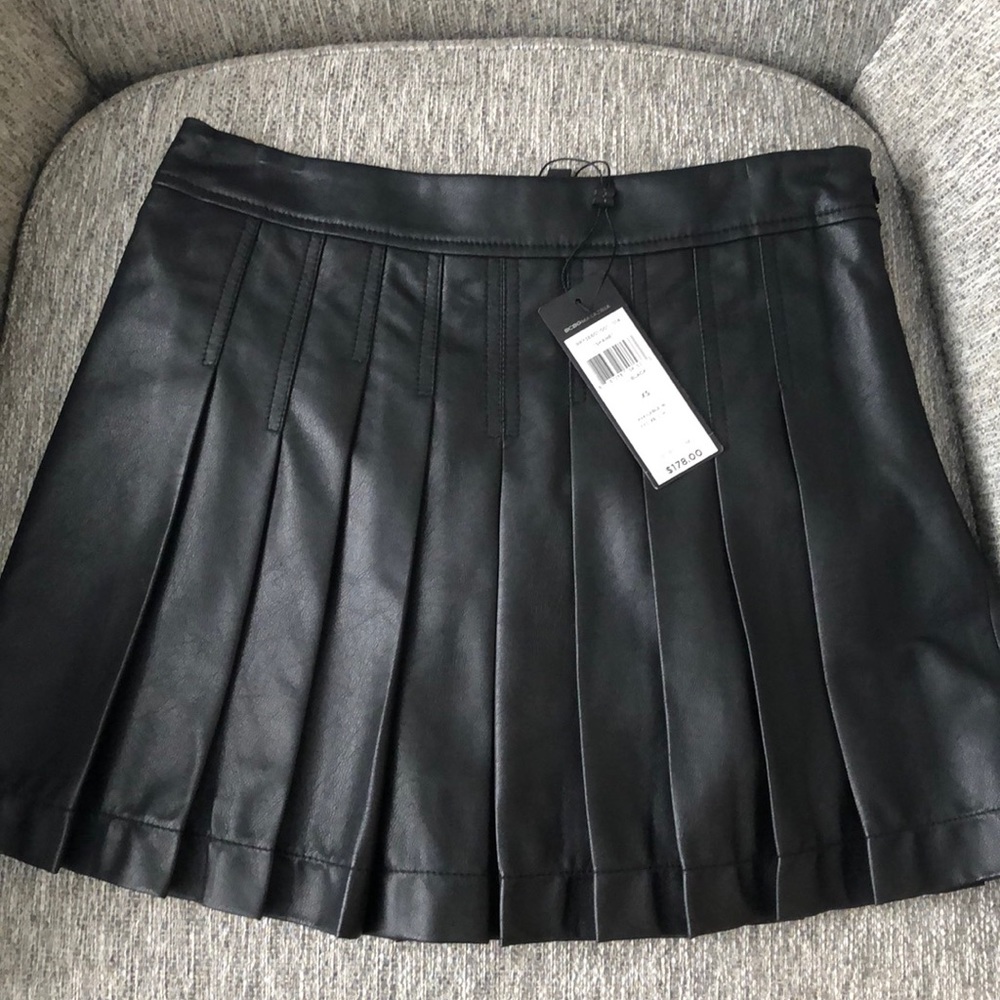 BCBG mini leather skirt